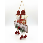 Merry Christmas Santa & Snowman Holiday Door Hanger