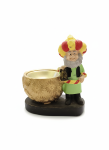 Whimsical Gnome Figurine with Golden Tealight Holder