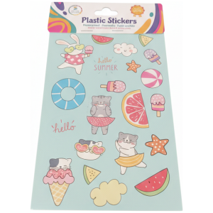 Hello Summer Plastic Stickers